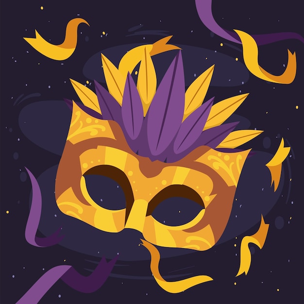 Vector cartel de máscaras de mardi gras