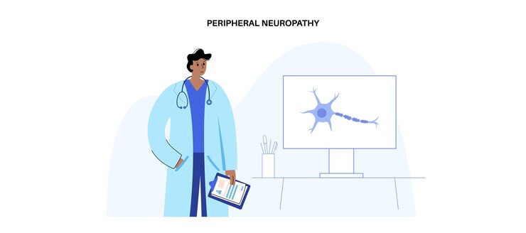 Vector cartel médico de neuropatía periférica