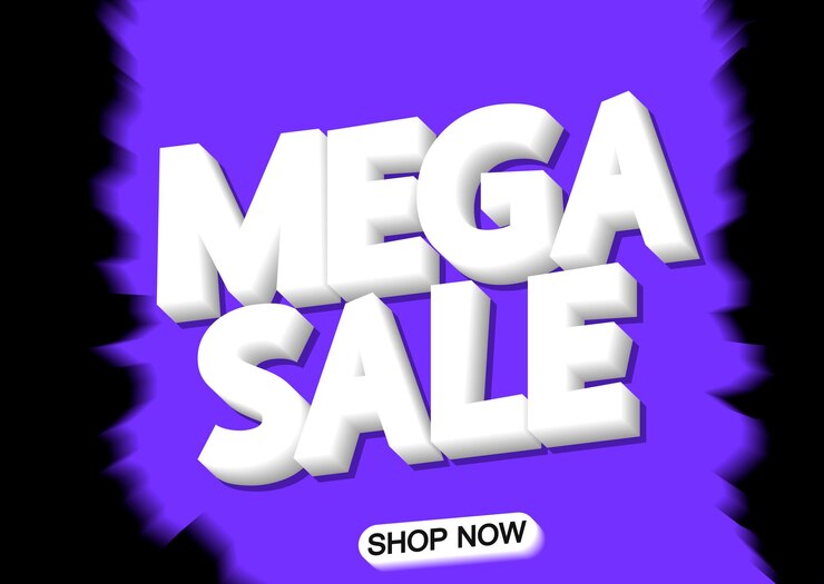 Vector cartel de mega venta para tienda o tienda en línea ilustración vectorial