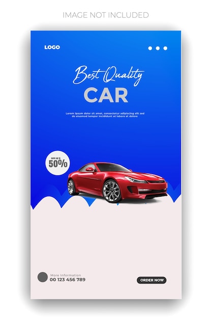 un cartel para el mejor coche que muestra un coche que dice el mejor valor