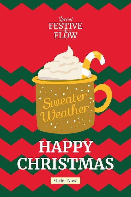 El cartel del menú de Navidad