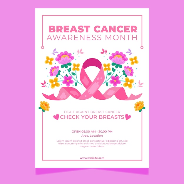 Cartel del mes de concienciación sobre el cáncer de mama