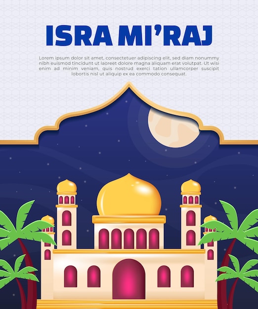 un cartel para una mezquita con Isra Miraj