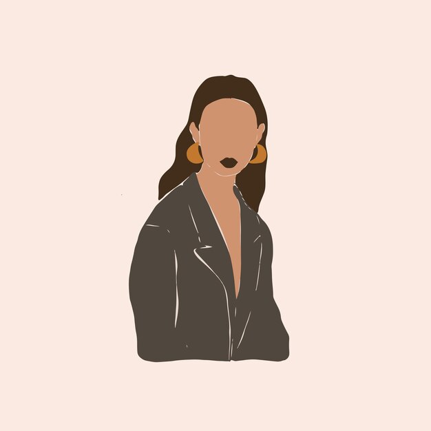 Cartel minimalista moderno con retrato de mujer Ilustración de moda abstracta para tarjeta de impresión de carteles