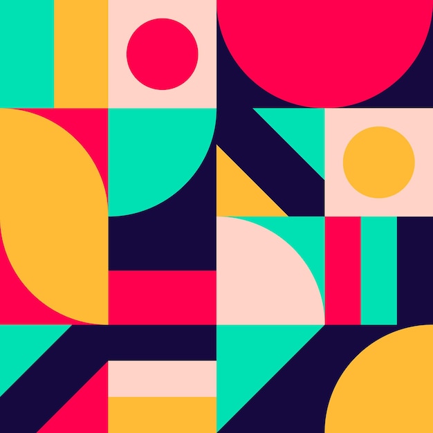 Cartel minimalista de vector abstracto con formas simples Fondo geométrico con colores brillantes