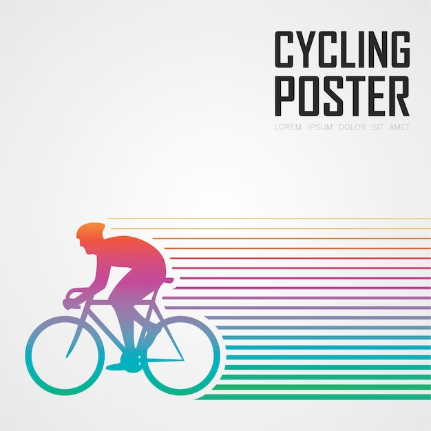 Cartel moderno de ciclismo