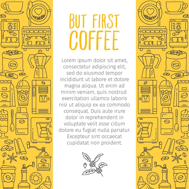 Cartel moderno con fondo de café.