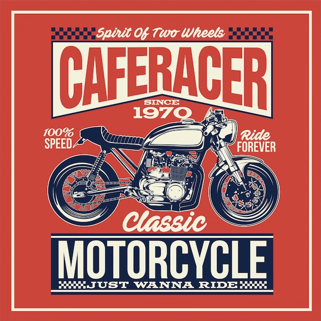 Cartel de la motocicleta caferacer