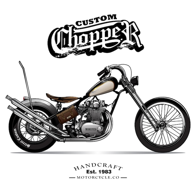 Cartel de la motocicleta de Chopper del vintage
