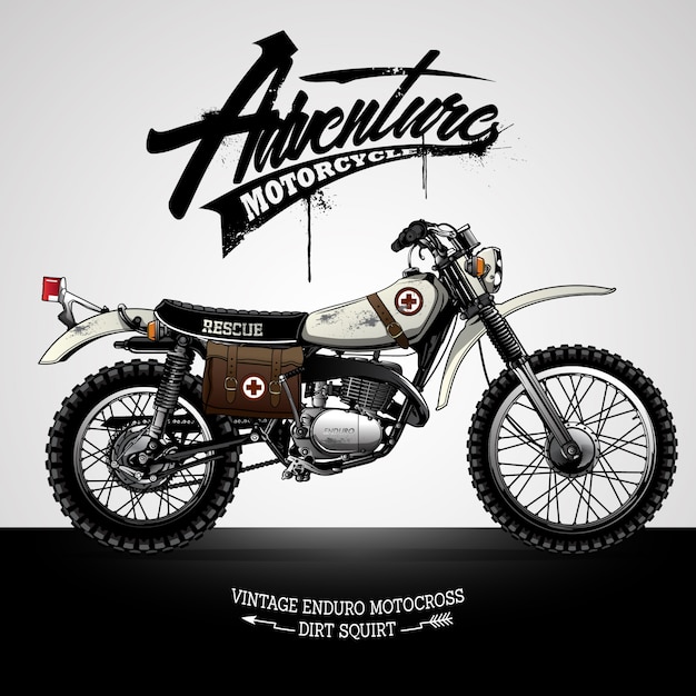 Cartel de la motocicleta del scrambler del vintage