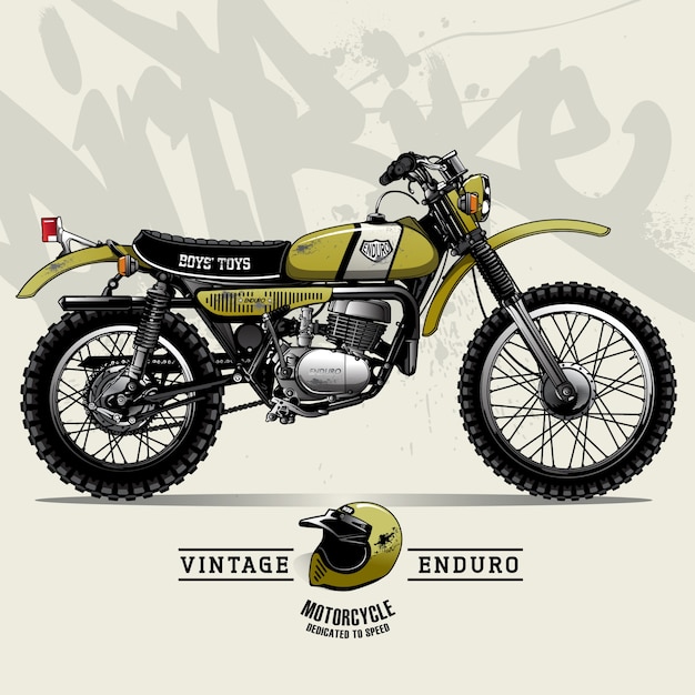 Cartel de la motocicleta del scrambler del vintage