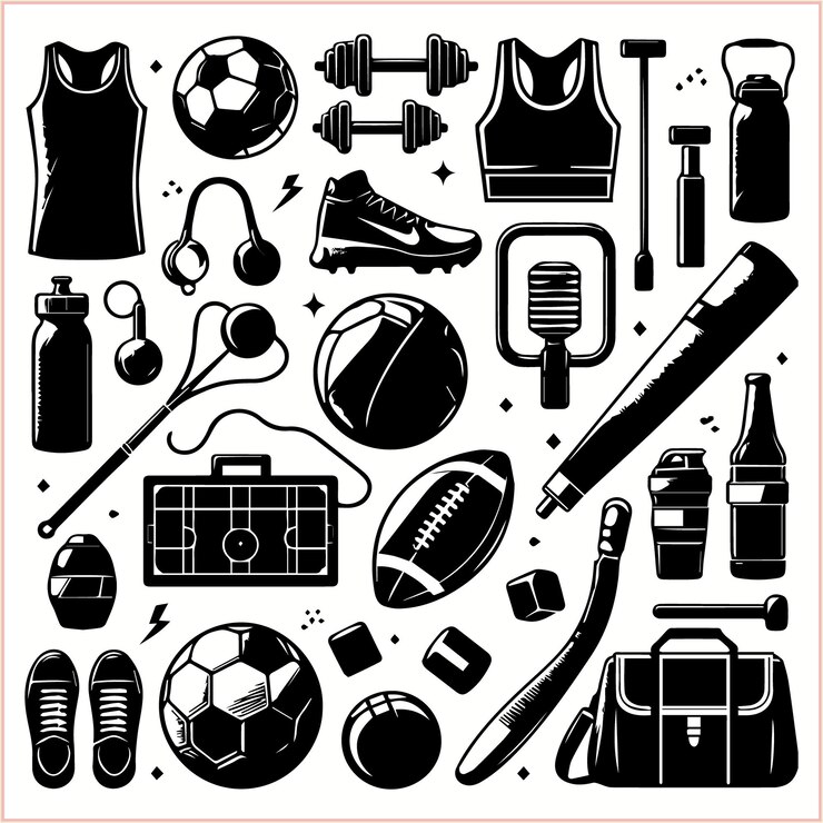 Vector un cartel con muchos artículos, incluido un sostén de mujer y un zapato