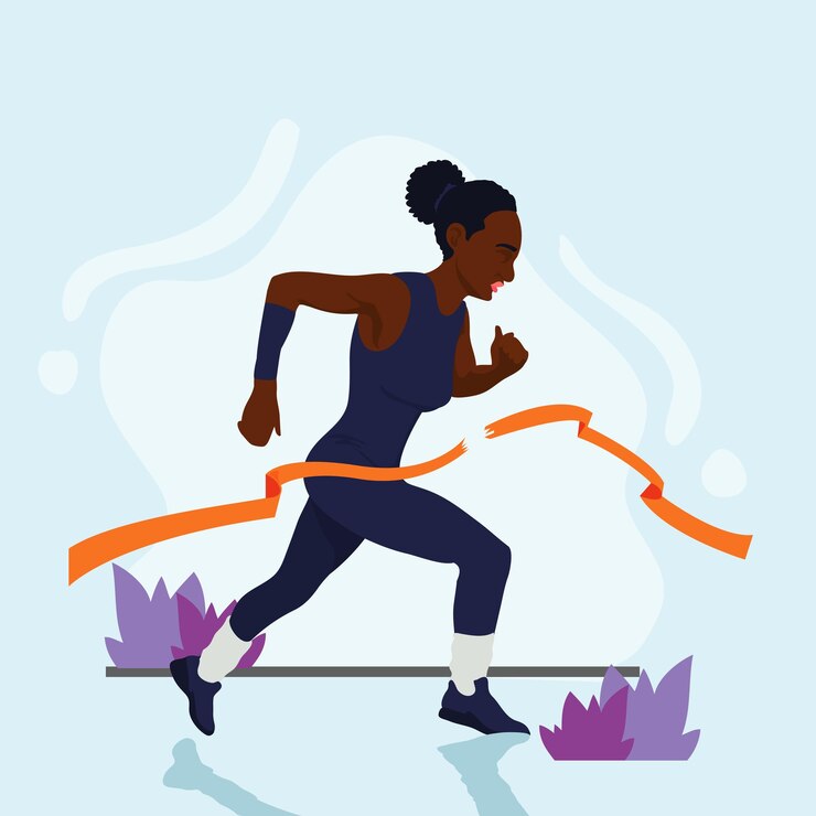 Vector cartel de mujer corriendo