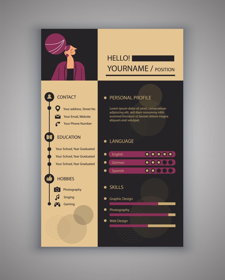 Vector un cartel con una mujer en él que dice hola su nombre