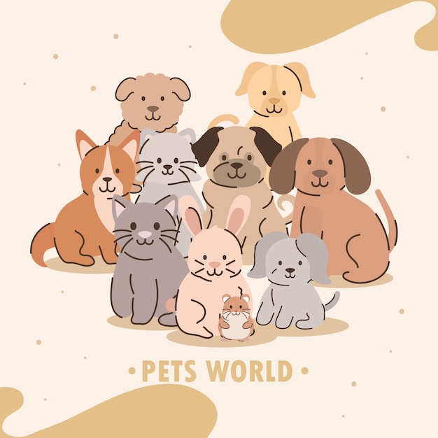 Cartel del mundo de las mascotas