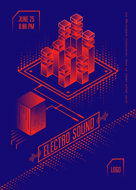 Cartel de música electro sound.