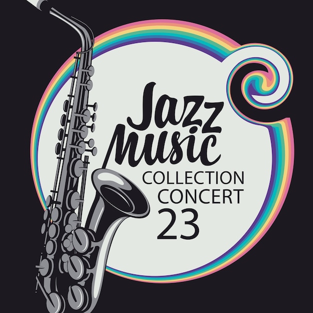 cartel de música jazz con saxofón