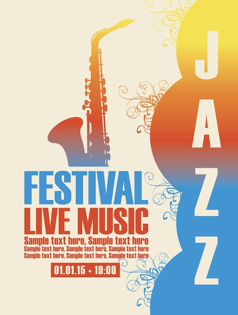 Vector cartel de música de jazz