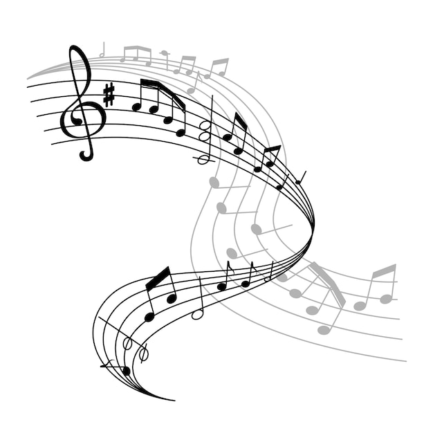 Cartel de música vectorial o icono de personal de notas