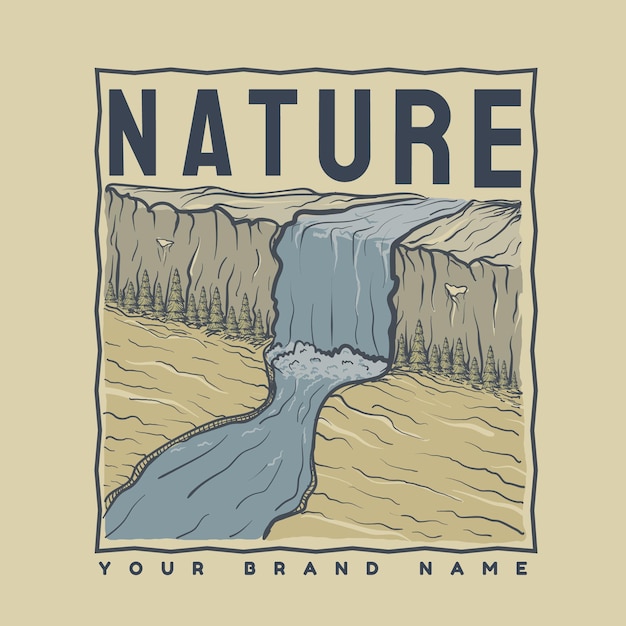 cartel de la naturaleza diseño vintage dibujado a mano ilustración