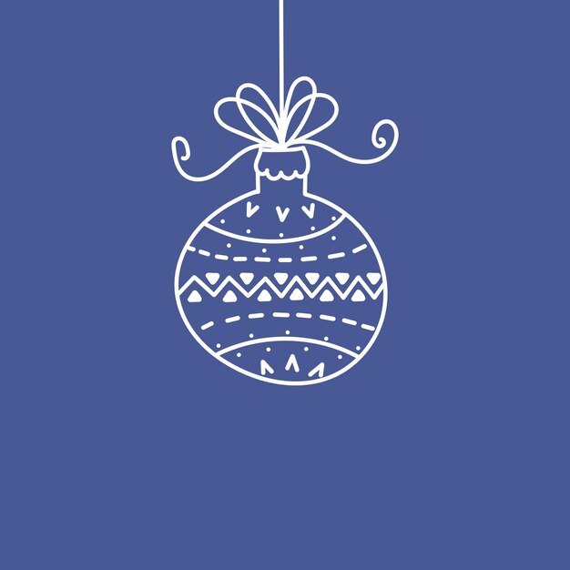 Cartel de Navidad dibujado a mano con adorno festivo Año nuevo festivos tarjetas de felicitación
