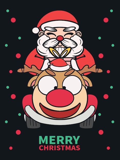 Vector cartel de navidad dibujado a mano