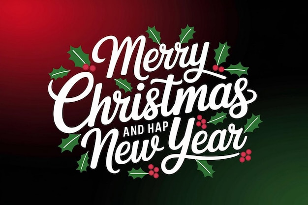 un cartel con una Navidad y un feliz año nuevo en él