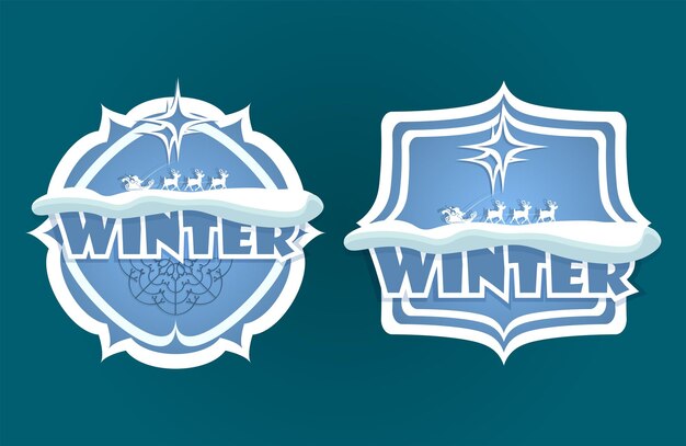 Vector cartel navideño con texto invierno