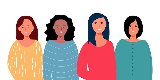 Vector cartel de negocios moderno de mujeres en estilo de moda ilustración de vector plano