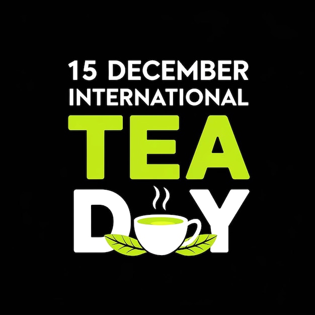 un cartel negro con las palabras "día del té" en él
