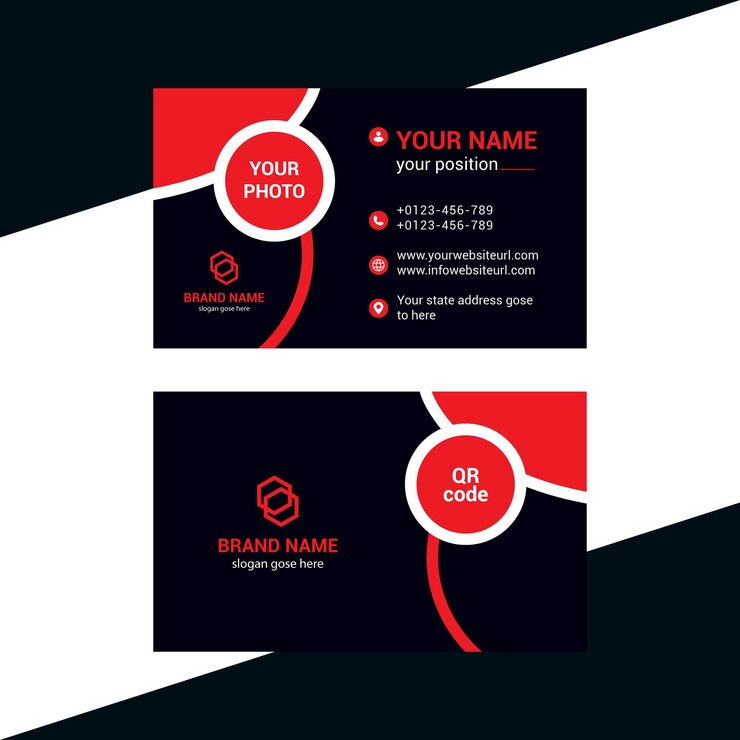 un cartel negro y rojo con un círculo rojo y un círculo Rojo en él