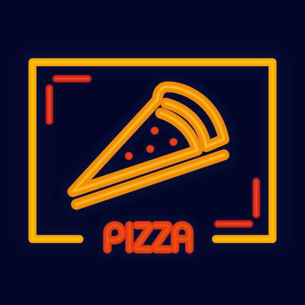Cartel de neón de restaurante de comida rápida de color ilustración vectorial