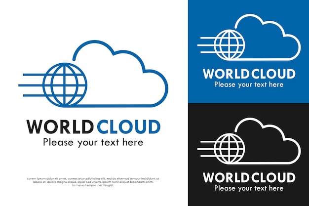un cartel para la nube del mundo sobre un fondo negro