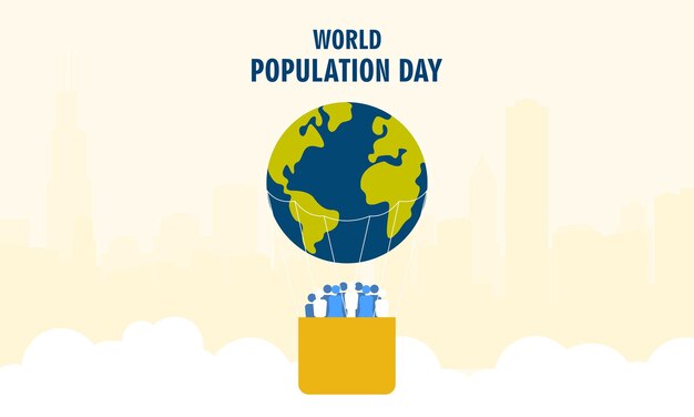 cartel o pancarta de ilustración del día mundial de la población