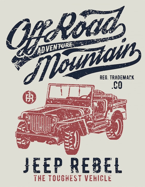 Vector cartel de off road jeep