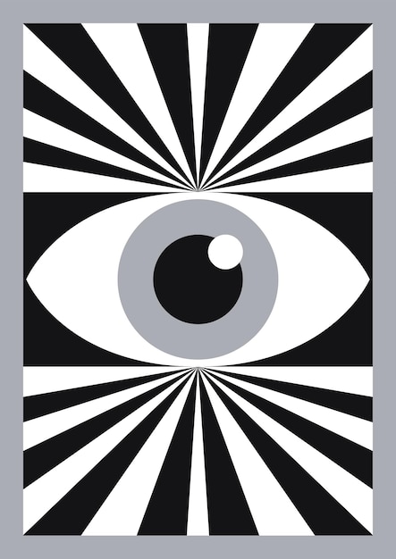 Cartel de ojo bauhaus abstracto estilo geométrico mínimo de los años 20