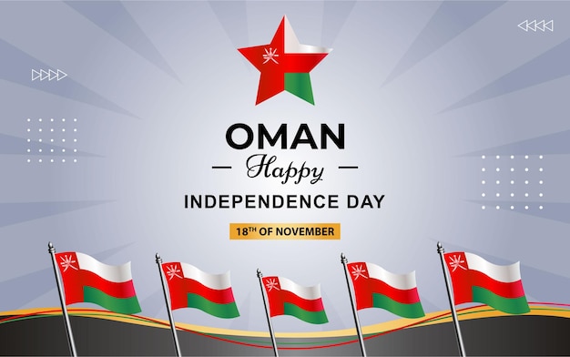 Vector cartel de omán para el día de la independencia
