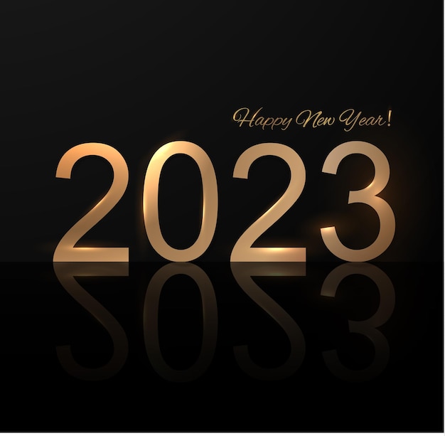 Cartel de pancarta Deseándole feliz año nuevo 2023 diseño de tipografía de letras manuscritas estrella de oro