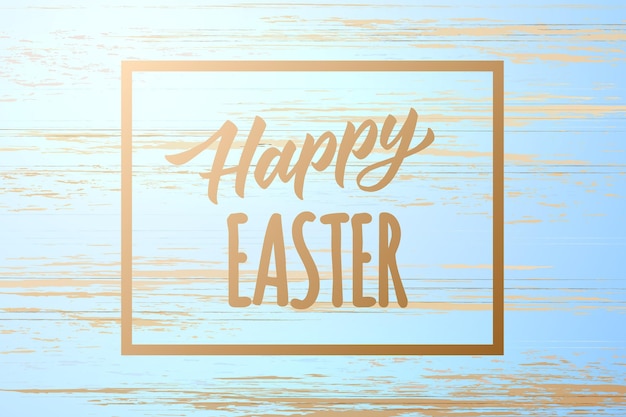Cartel de Pascua feliz sobre fondo de textura de madera vintage