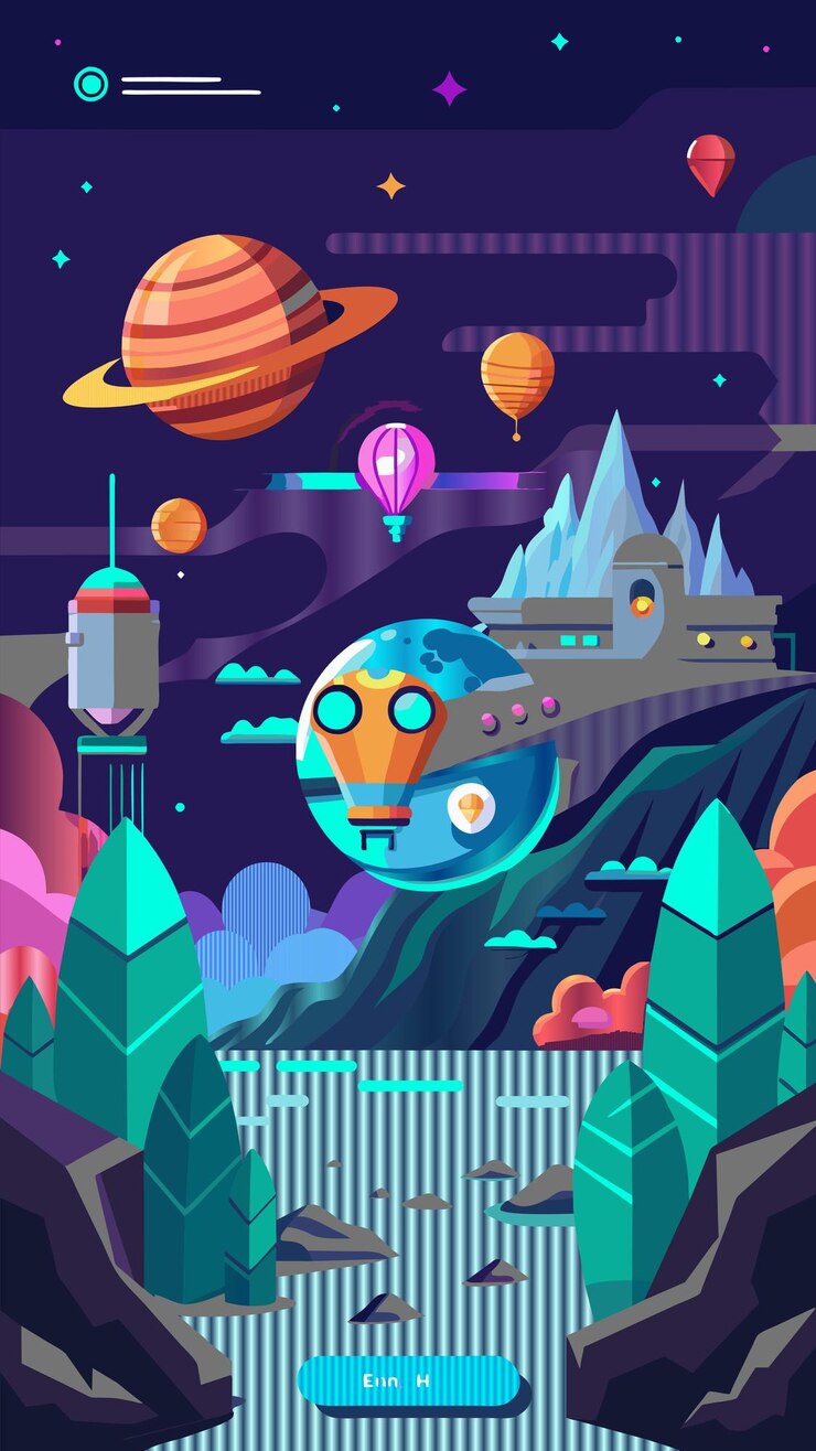 Vector un cartel para la película llamada el mundo del espacio