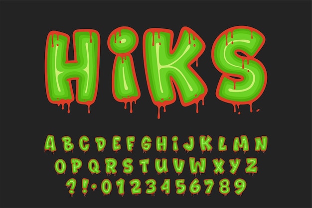 un cartel para la película sch con letras verdes alfabeto verde goteo rojo grafiti letras vectoriales