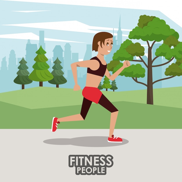 Vector cartel de personas de fitness