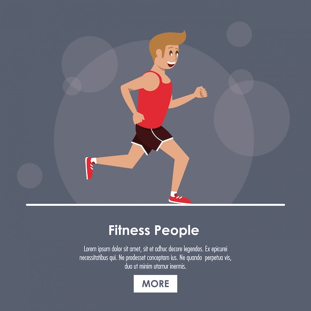 Vector cartel de personas de fitness