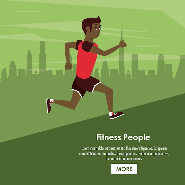 Vector cartel de personas de fitness