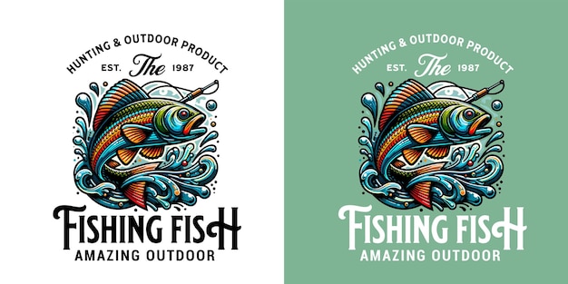 un cartel para la pesca de peces muestra una exhibición de pesca de peces