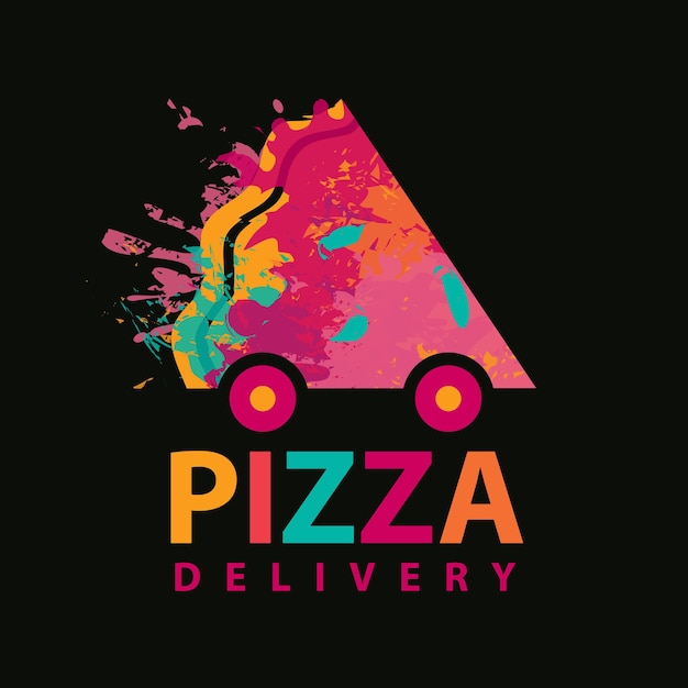 cartel para pizzería con entrega de pizza