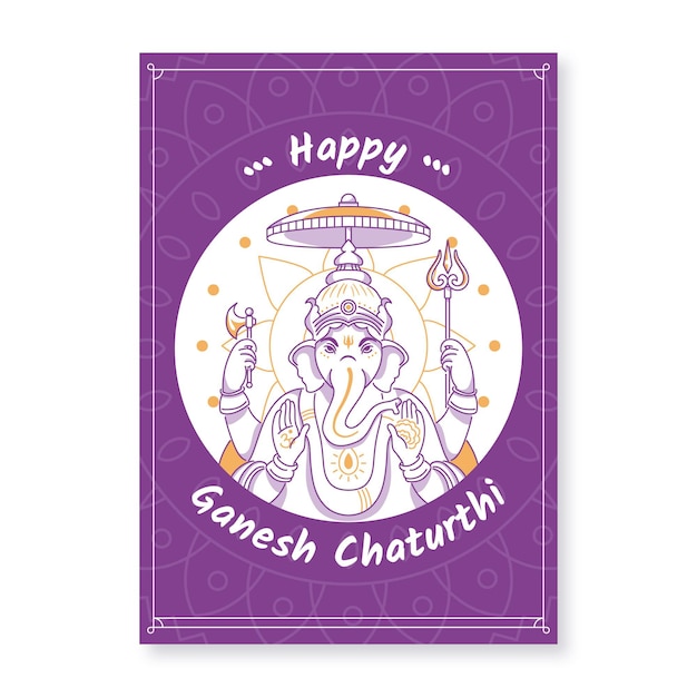 Cartel plano de ganesh chaturthi