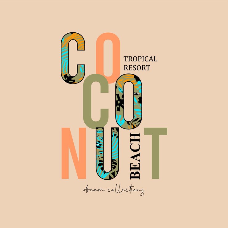 Vector un cartel de playa de resort tropical que dice "playa de resort tropical".