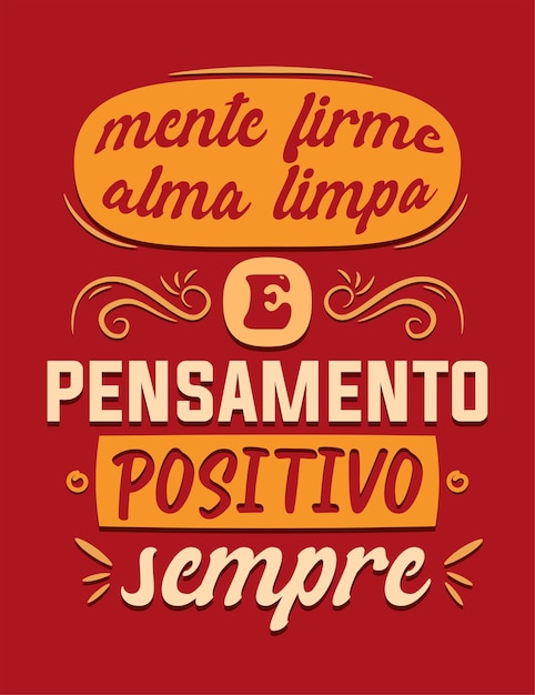 Vector un cartel portugués inspirador