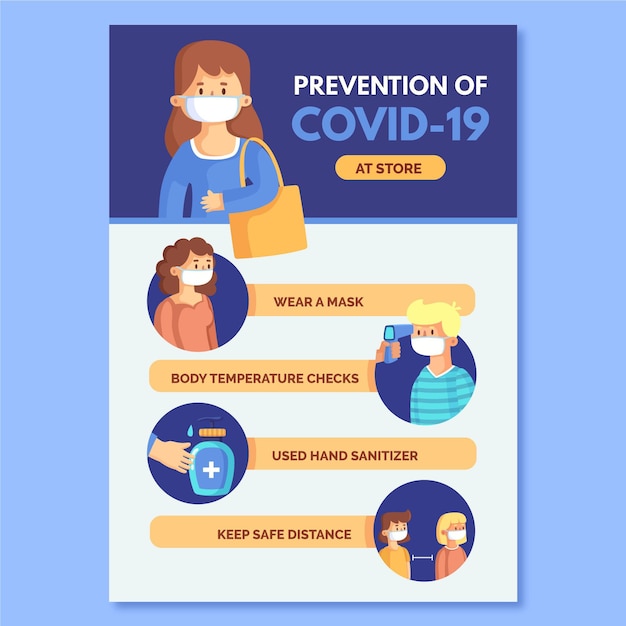 Vector cartel de prevención de coronavirus para tiendas